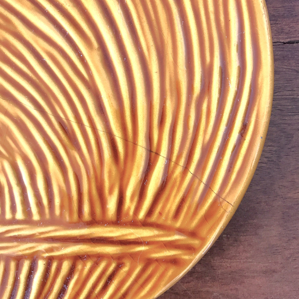 Dessous de plat décoration de table en céramique jaune de Vallauris Epis de blé par Hello Broc brocante en ligne