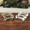 Lot de 6 porte-couteau en verre moulé transparent avec fleur 3 pétales aux extrémités par Hello Broc brocante en ligne