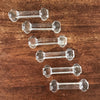 Lot de 6 porte-couteau en verre moulé transparent avec fleur 3 pétales aux extrémités par Hello Broc brocante en ligne