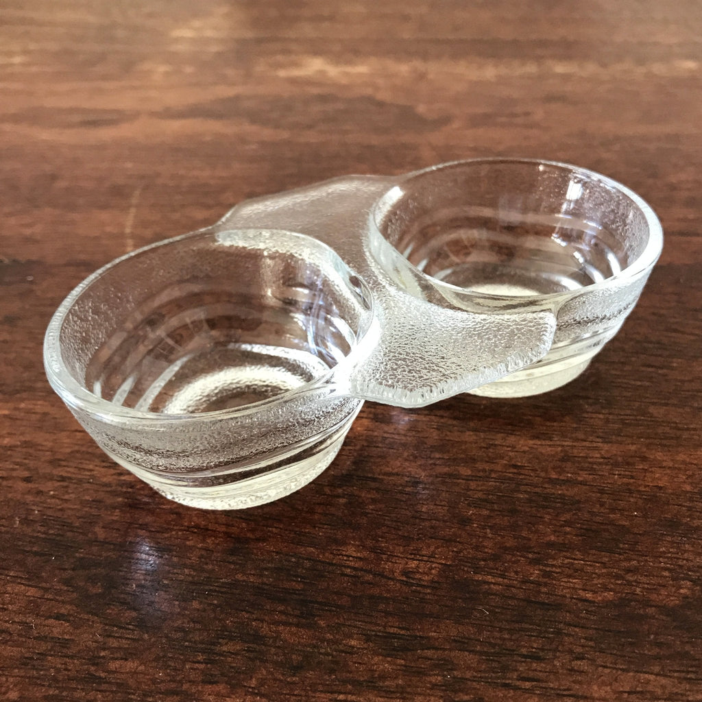 Salerons double en verre moulé vintage au choix par Hello Broc brocante en ligne