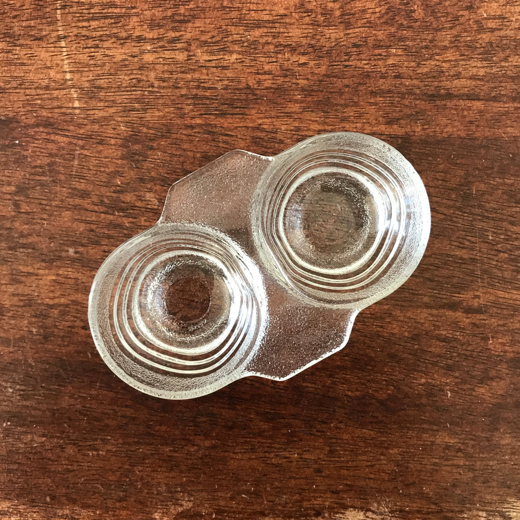 Salerons double en verre moulé vintage au choix par Hello Broc brocante en ligne