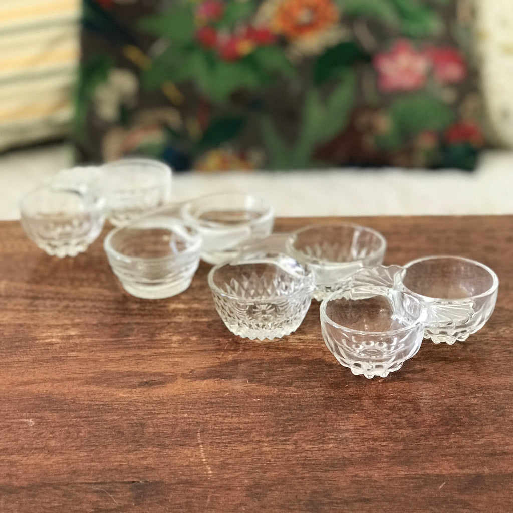 Salerons double en verre moulé vintage au choix par Hello Broc brocante en ligne