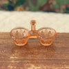 Saleron double vintage ou petit contenant à épices en verre moulé rose années 50 par Hello Broc brocante en ligne