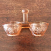 Saleron double vintage ou petit contenant à épices en verre moulé rose années 50 par Hello Broc brocante en ligne