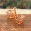 Saleron double vintage ou petit contenant à épices en verre moulé rose années 50 par Hello Broc brocante en ligne