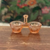 Saleron double vintage ou petit contenant à épices en verre moulé rose années 50 par Hello Broc brocante en ligne