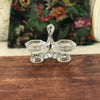 Salière et poivrière ou saleron double en cristal moulé années 50 60 par Hello Broc brocante en ligne