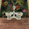 Salière et poivrière ou saleron double en cristal moulé années 50 60 par Hello Broc brocante en ligne