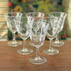 Lot de 6 verres à vin sur pied forme tulipe motifs volutes et croix modèle Enghien par Luminarc contenance de 14 cl hauteur 14,5 cm par Hello Broc brocante en ligne