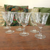 Lot de 6 verres à vin sur pied forme tulipe motifs volutes et croix modèle Enghien par Luminarc contenance de 14 cl hauteur 14,5 cm par Hello Broc brocante en ligne