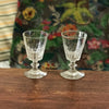 Paire de verres anciens à vin cuit ou à apéritif en verre soufflé à côtes plates - Hello Broc