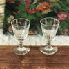 Paire de verres anciens à vin cuit ou à apéritif en verre soufflé à côtes plates - Hello Broc