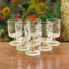 Lot de 6 petits verres vintage à vin blanc années 70 décor gravé grappes par Hello Broc brocante en ligne contenance de 12 cl