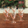 Lot de 6 verres à vin cuit en cristal taillé rose contenance de 6 cl par Hello Broc brocante en ligne