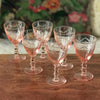 Lot de 6 verres à vin cuit en cristal taillé rose contenance de 6 cl par Hello Broc brocante en ligne