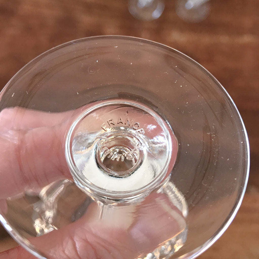 Lot de 6 verres à vin cuit ou porto vintage striés Luminarc France modèle Lance  contenance de 10 cl par Hello Broc brocante en ligne