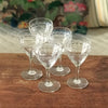 Lot de 5 verres anciens à vin cuit sur pied en cristal gravé contenance de 6 cl par Hello Broc brocante en ligne