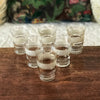 Lot de 6 verres à eau années 50 / 60 en verre brouillé granité et liserés dorés par Hello Broc brocante en ligne