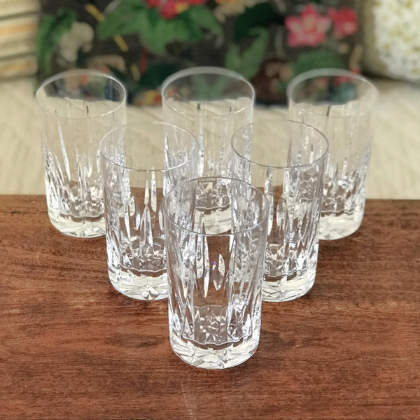 Lot de 6 verres gobelets hauts en cristal taillé Atlantis par Hello Broc brocante en ligne