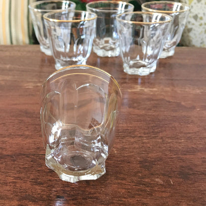 Verres Pernod vintage ambrés x5 bistrot années 70 - Arts de la table
