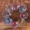 Ensemble vintage de 8 verres hauts à orangeade dans leur porte verres filaire années 50 / 60 par Hello Broc brocante en ligne