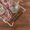 Ensemble vintage de 8 verres hauts à orangeade dans leur porte verres filaire années 50 / 60 par Hello Broc brocante en ligne