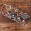 Ensemble vintage de 8 verres hauts à orangeade dans leur porte verres filaire années 50 / 60 par Hello Broc brocante en ligne