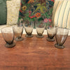 Lot de 6 petits verres à eau gravés en verre cristallin couleur gris fumé contenance de 12 cl par Hello Broc brocante en ligne