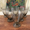 Lot de 6 petits verres à eau gravés en verre cristallin couleur gris fumé contenance de 12 cl par Hello Broc brocante en ligne
