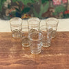 Lot de 6 petits verres à eau liserés dorés hauteur 7 cm contenance 8 cl par Hello Broc brocante en ligne