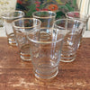 Lot de 6 petits verres à eau liserés dorés hauteur 7 cm contenance 8 cl par Hello Broc brocante en ligne