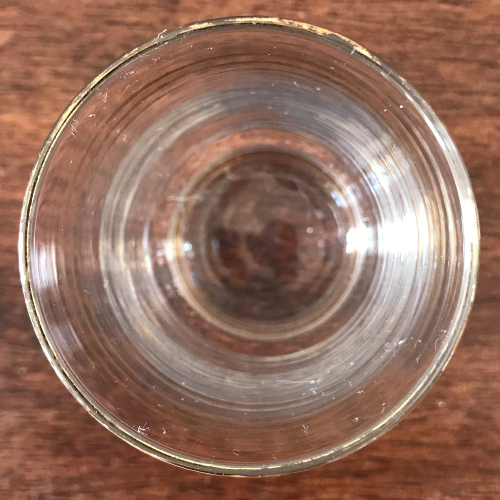 Lot de 6 petits verres à eau liserés dorés hauteur 7 cm contenance 8 cl par Hello Broc brocante en ligne