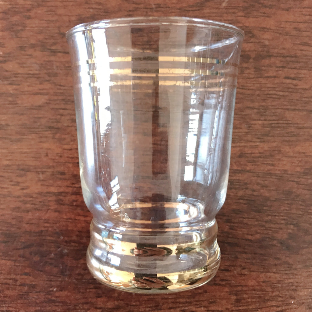 Lot de 6 petits verres à eau liserés dorés hauteur 7 cm contenance 8 cl par Hello Broc brocante en ligne
