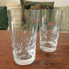 Paire de verres vintage hauts à orangeade, whisky en cristal taillé - high ball gravés C.C.L. pour Compagnie Cristallière de Lorraine par Hello Broc brocante en ligne