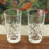 Paire de verres vintage hauts à orangeade, whisky en cristal taillé - high ball gravés C.C.L. pour Compagnie Cristallière de Lorraine par Hello Broc brocante en ligne