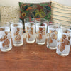 Lot de 6 verres vintage droits à orangeade long drink décor feuilles de vigne imprimé blanc et doré contenance 25 cl par Hello Broc brocante en ligne