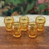 Lot de 5 verres à liqueur vintage en verre moulé orange par Hello Broc brocante en ligne