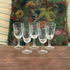 Ensemble de 5 verres à liqueur vintage sur pied en cristal gravé de 6 cl par Hello Broc brocante en ligne