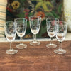 Ensemble de 5 verres à liqueur vintage sur pied en cristal gravé de 6 cl par Hello Broc brocante en ligne