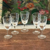 Ensemble de 5 verres à liqueur vintage sur pied en cristal gravé de 6 cl par Hello Broc brocante en ligne