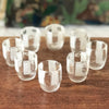 Lot de 8 verres à liqueur granités années 50 de forme octogonale par Hello Broc brocante en ligne