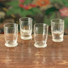Lot de 4 petits verres à digestif  décoré de stries intérieures par Hello Broc brocante en ligne