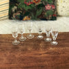 Lot de 6 verres à liqueur anciens dépareillés sur pied en verre par Hello Broc brocante en ligne