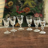 Lot de 6 verres à liqueur anciens dépareillés sur pied en verre par Hello Broc brocante en ligne