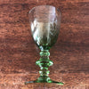 Lot de 6 petits verres à digestif sur pied en cristal vert par Hello Broc brocante en ligne