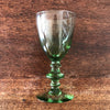 Lot de 6 petits verres à digestif sur pied en cristal vert par Hello Broc brocante en ligne