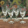 Lot de 4 verres à liqueur vintage sur pied en cristal gravé contenance de 5 cl par Hello Broc brocante en ligne