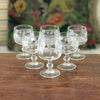 Lot de 6 verres ballons à liqueur ou à digestif sur pied décor imprimé grappes de raisin par Hello Broc brocante en ligne