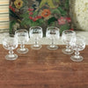 Lot de 6 verres ballons à liqueur ou à digestif sur pied décor imprimé grappes de raisin par Hello Broc brocante en ligne
