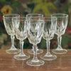 Lot de 6 verres à liqueur sur pied en cristal décor gravé attribution Cristal d'Arques modèle Flamenco fabriqué en France contenance de 5 cl par Hello Broc brocante en ligne